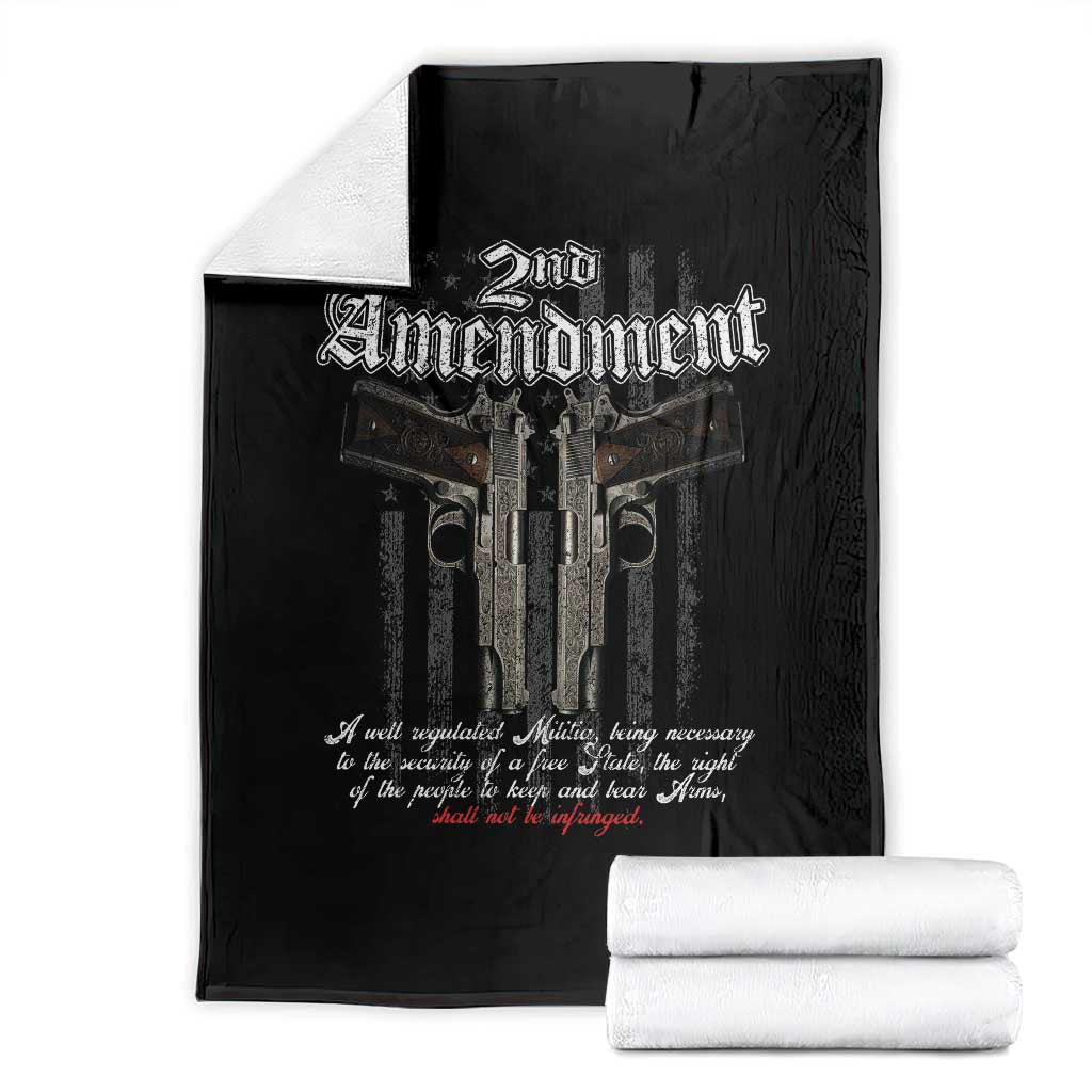2nd Amendment Pro Gun Throw Blanket Gun Rights Shall Not Be Infringed Patriotic American Flag TS11 Black Print Your Wear