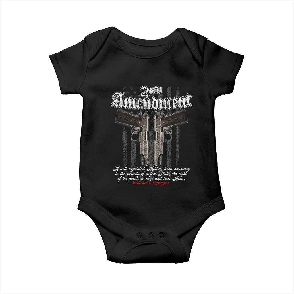 2nd Amendment Pro Gun Baby Onesie Gun Rights Shall Not Be Infringed Patriotic American Flag TS11 Black Print Your Wear