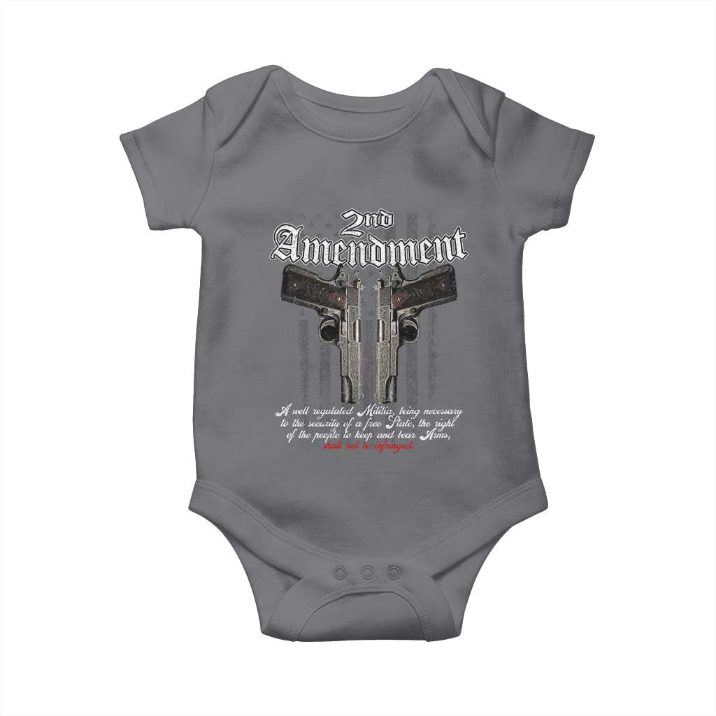 2nd Amendment Pro Gun Baby Onesie Gun Rights Shall Not Be Infringed Patriotic American Flag TS11 Charcoal Print Your Wear