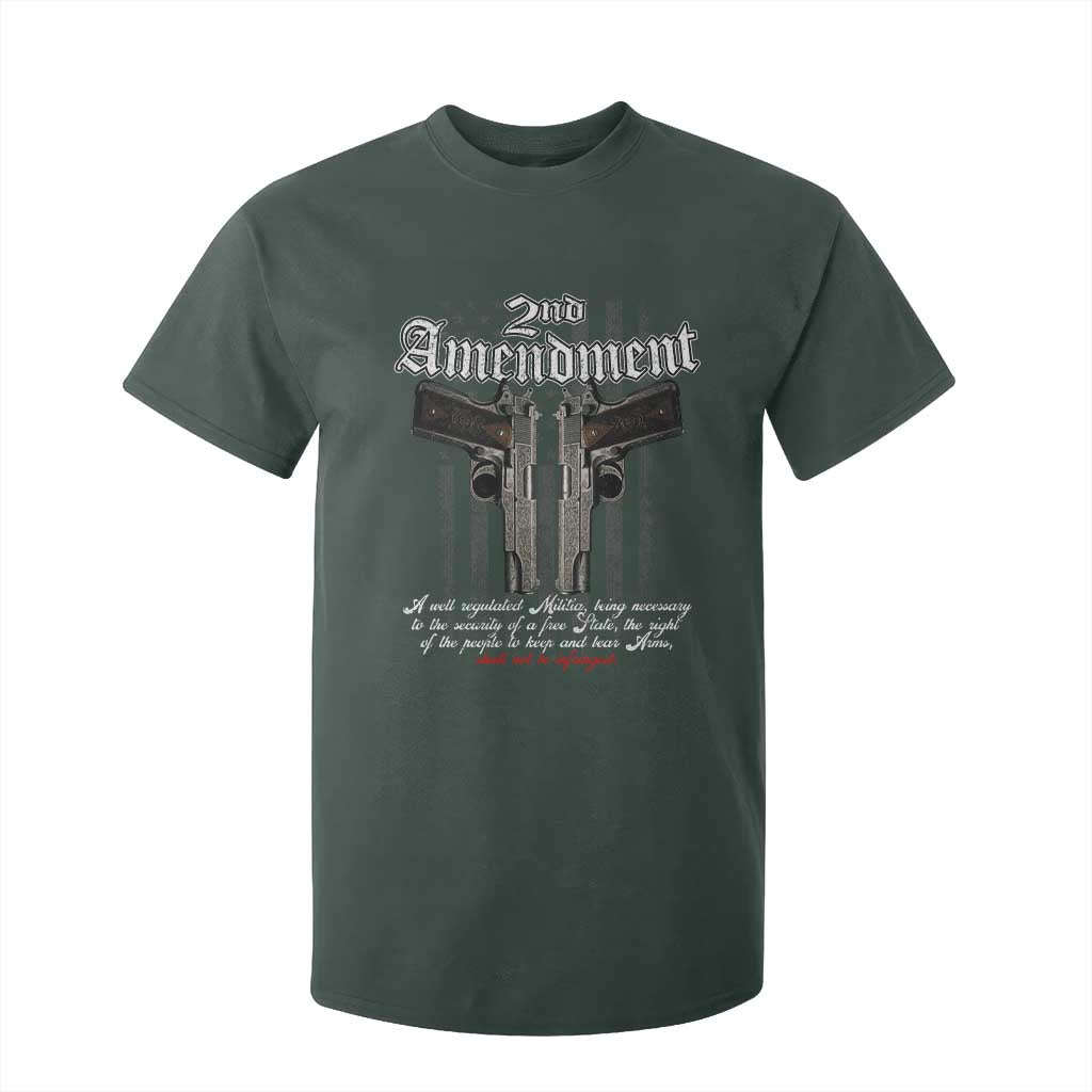 2nd Amendment Pro Gun T Shirt For Kid Gun Rights Shall Not Be Infringed Patriotic American Flag TS11 Dark Forest Green Print Your Wear