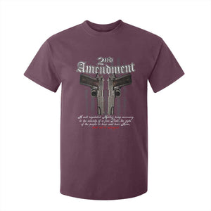 2nd Amendment Pro Gun T Shirt For Kid Gun Rights Shall Not Be Infringed Patriotic American Flag TS11 Maroon Print Your Wear