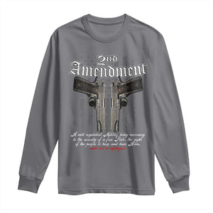 2nd Amendment Pro Gun Long Sleeve Shirt Gun Rights Shall Not Be Infringed Patriotic American Flag TS11 Charcoal Print Your Wear
