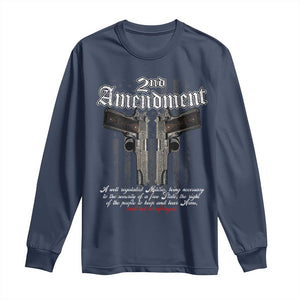 2nd Amendment Pro Gun Long Sleeve Shirt Gun Rights Shall Not Be Infringed Patriotic American Flag TS11 Navy Print Your Wear