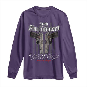 2nd Amendment Pro Gun Long Sleeve Shirt Gun Rights Shall Not Be Infringed Patriotic American Flag TS11 Purple Print Your Wear