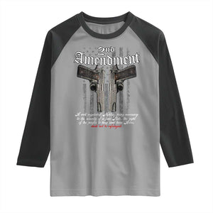 2nd Amendment Pro Gun Raglan Shirt Gun Rights Shall Not Be Infringed Patriotic American Flag TS11 Sport Gray Black Print Your Wear