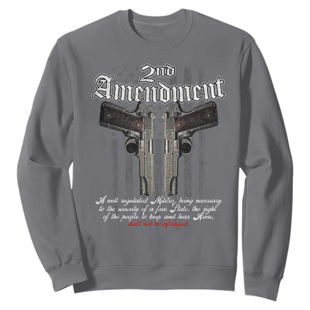 2nd Amendment Pro Gun Sweatshirt Gun Rights Shall Not Be Infringed Patriotic American Flag TS11 Charcoal Print Your Wear