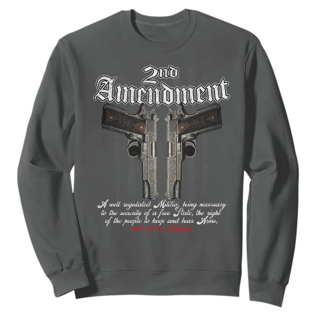 2nd Amendment Pro Gun Sweatshirt Gun Rights Shall Not Be Infringed Patriotic American Flag TS11 Dark Heather Print Your Wear