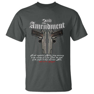 2nd Amendment Pro Gun T Shirt Gun Rights Shall Not Be Infringed Patriotic American Flag TS11 Dark Heather Print Your Wear