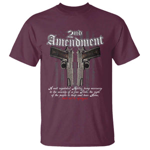 2nd Amendment Pro Gun T Shirt Gun Rights Shall Not Be Infringed Patriotic American Flag TS11 Maroon Print Your Wear