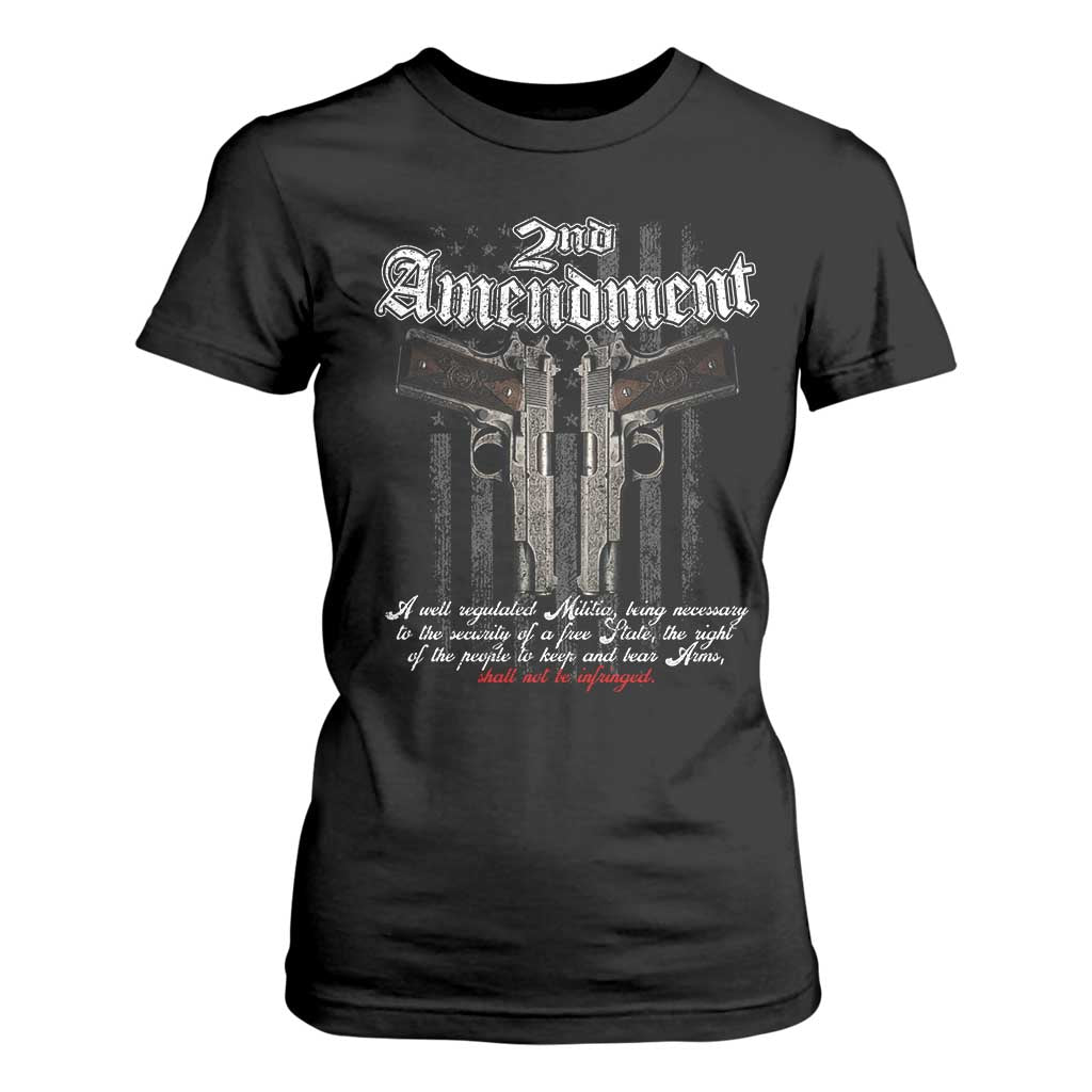 2nd Amendment Pro Gun T Shirt For Women Gun Rights Shall Not Be Infringed Patriotic American Flag TS11 Black Print Your Wear