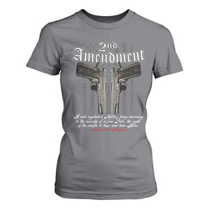 2nd Amendment Pro Gun T Shirt For Women Gun Rights Shall Not Be Infringed Patriotic American Flag TS11 Charcoal Print Your Wear