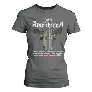 2nd Amendment Pro Gun T Shirt For Women Gun Rights Shall Not Be Infringed Patriotic American Flag TS11 Dark Heather Print Your Wear