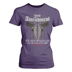 2nd Amendment Pro Gun T Shirt For Women Gun Rights Shall Not Be Infringed Patriotic American Flag TS11 Purple Print Your Wear
