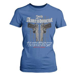 2nd Amendment Pro Gun T Shirt For Women Gun Rights Shall Not Be Infringed Patriotic American Flag TS11 Royal Blue Print Your Wear