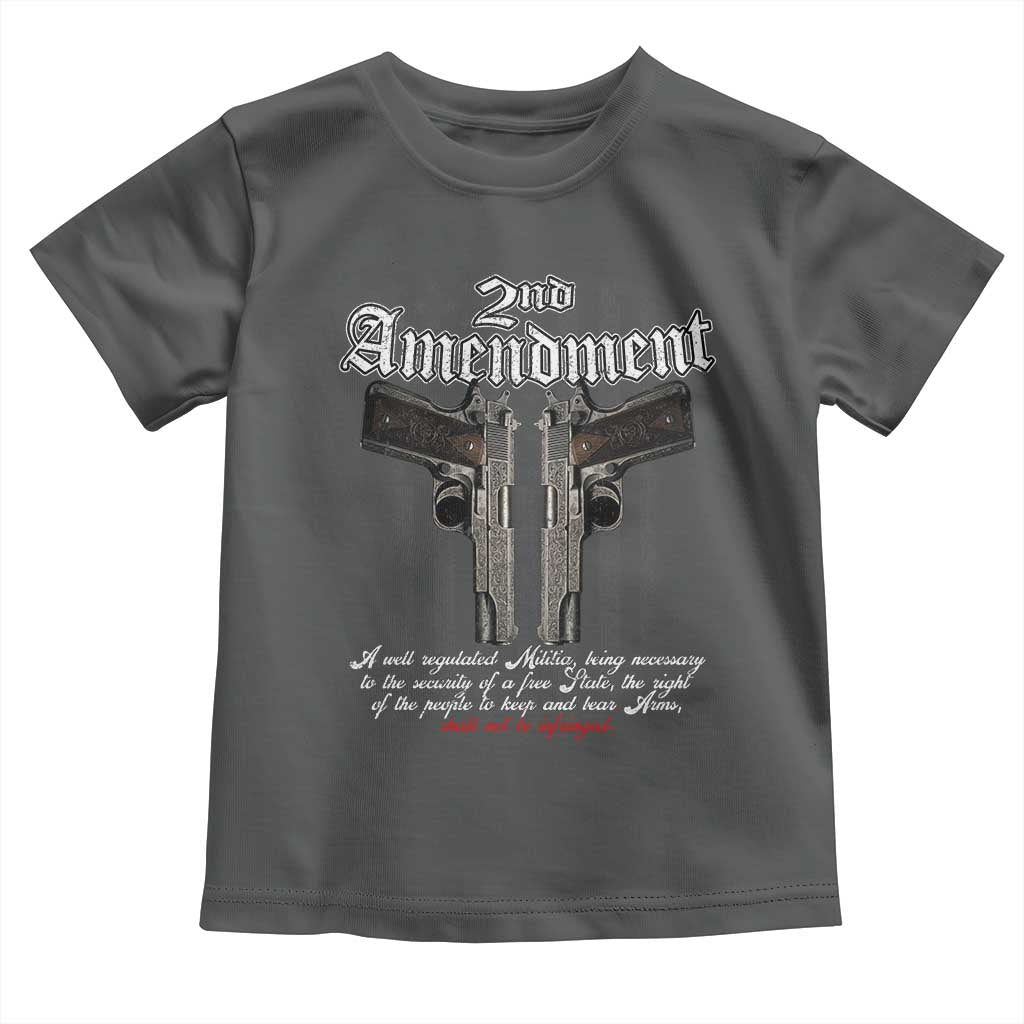 2nd Amendment Pro Gun Toddler T Shirt Gun Rights Shall Not Be Infringed Patriotic American Flag TS11 Dark Heather Print Your Wear
