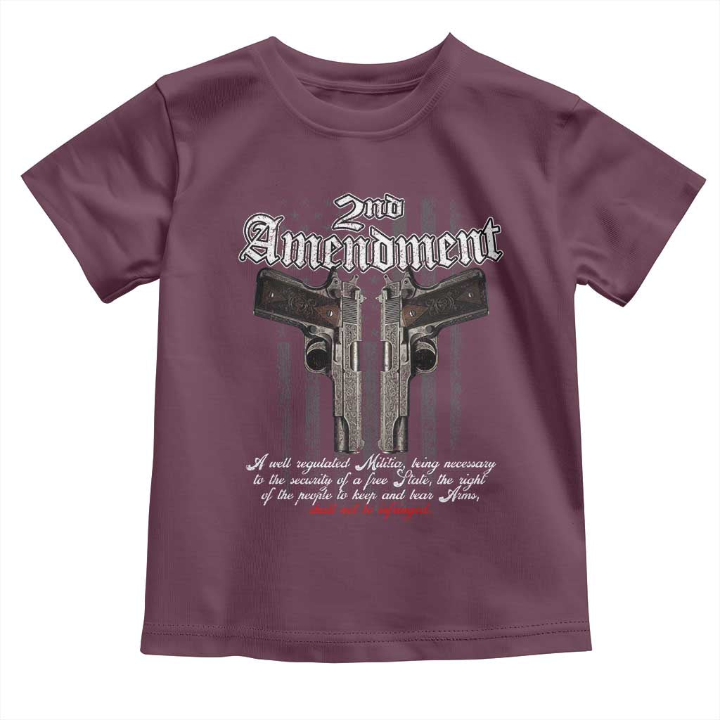 2nd Amendment Pro Gun Toddler T Shirt Gun Rights Shall Not Be Infringed Patriotic American Flag TS11 Maroon Print Your Wear
