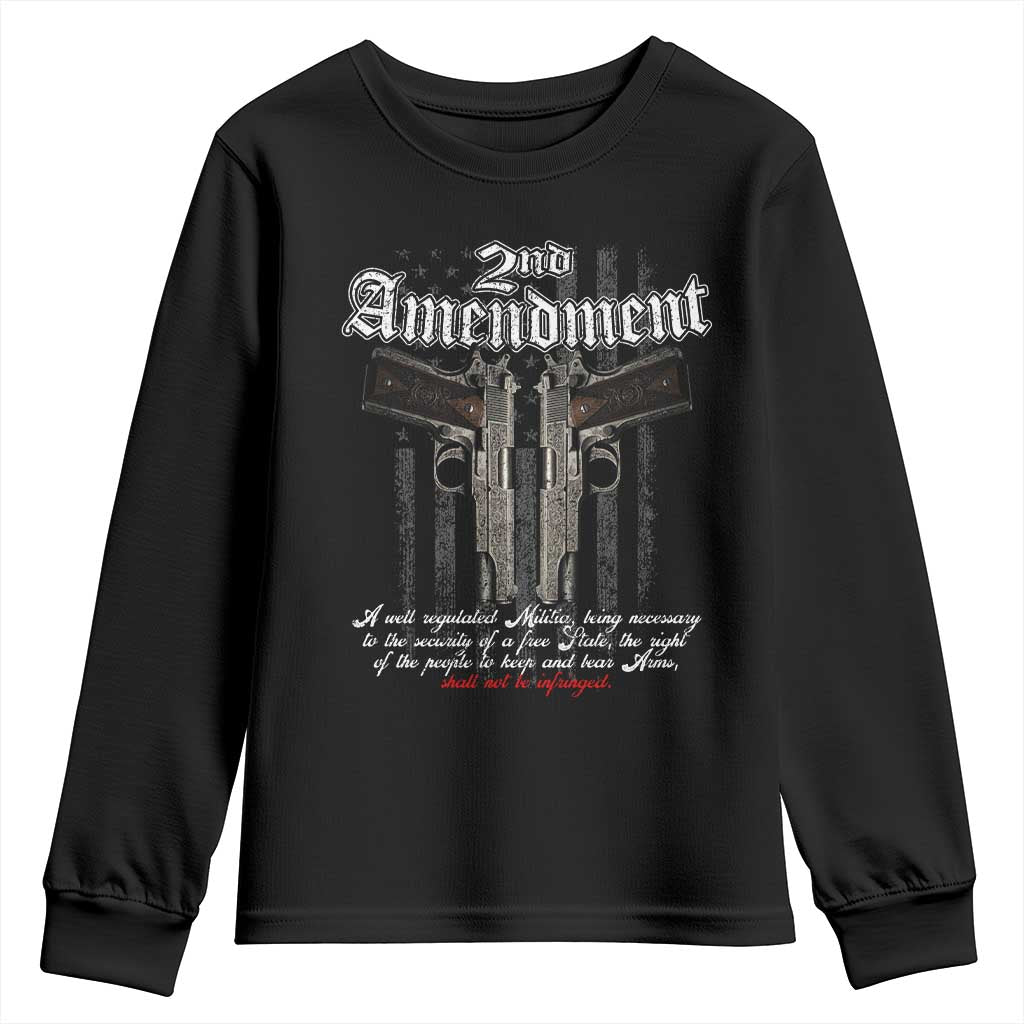 2nd Amendment Pro Gun Youth Sweatshirt Gun Rights Shall Not Be Infringed Patriotic American Flag TS11 Black Print Your Wear
