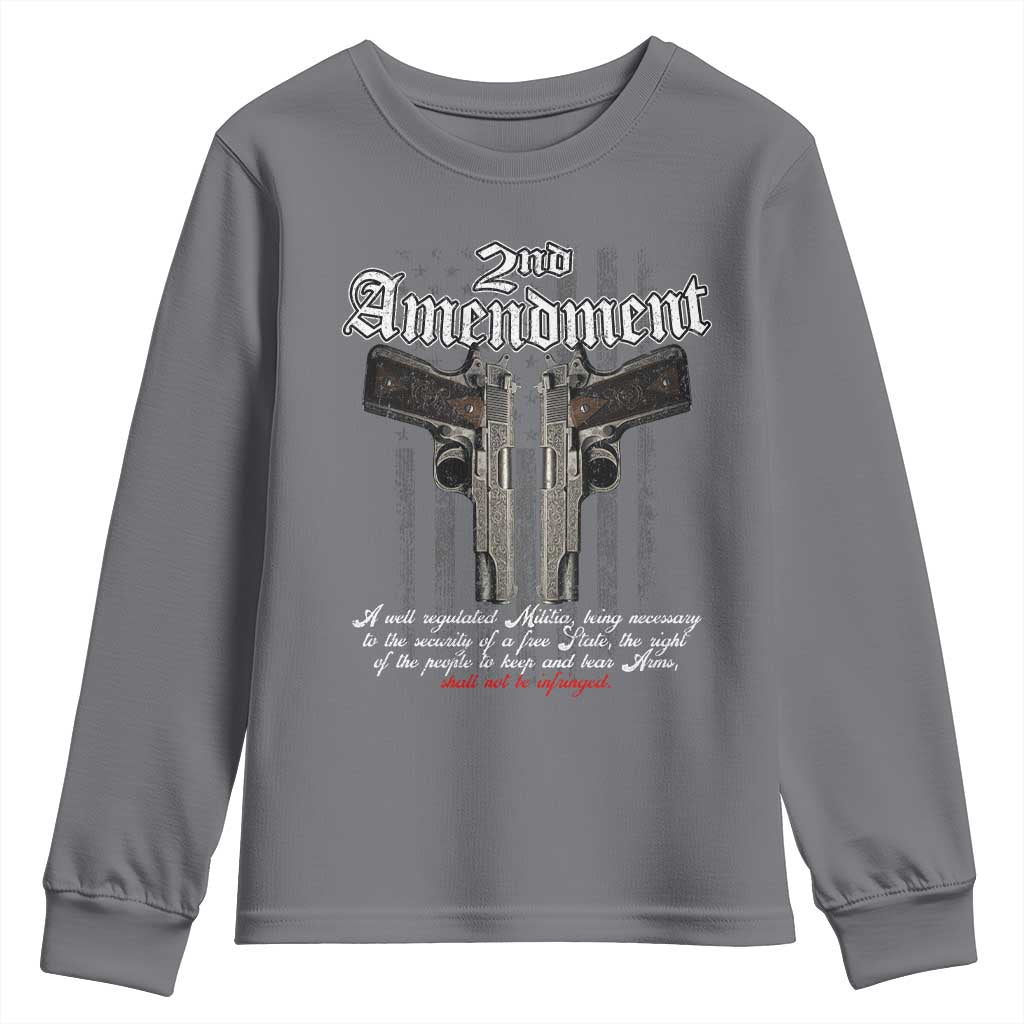 2nd Amendment Pro Gun Youth Sweatshirt Gun Rights Shall Not Be Infringed Patriotic American Flag TS11 Charcoal Print Your Wear