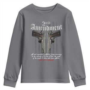 2nd Amendment Pro Gun Youth Sweatshirt Gun Rights Shall Not Be Infringed Patriotic American Flag TS11 Charcoal Print Your Wear