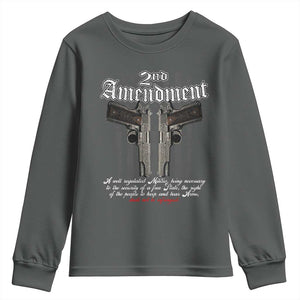 2nd Amendment Pro Gun Youth Sweatshirt Gun Rights Shall Not Be Infringed Patriotic American Flag TS11 Dark Heather Print Your Wear