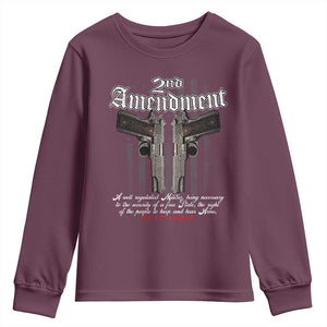 2nd Amendment Pro Gun Youth Sweatshirt Gun Rights Shall Not Be Infringed Patriotic American Flag TS11 Maroon Print Your Wear