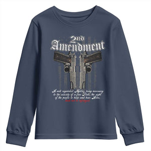 2nd Amendment Pro Gun Youth Sweatshirt Gun Rights Shall Not Be Infringed Patriotic American Flag TS11 Navy Print Your Wear