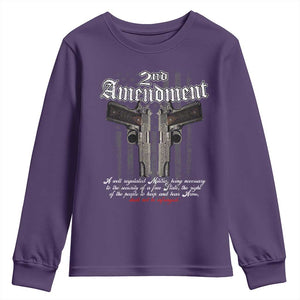 2nd Amendment Pro Gun Youth Sweatshirt Gun Rights Shall Not Be Infringed Patriotic American Flag TS11 Purple Print Your Wear