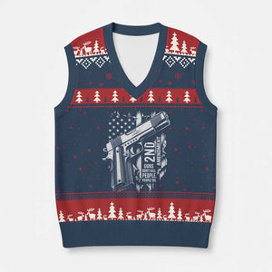 Guns Dont Kill People Do V-Neck Knit Sweater Vest 2nd Amendment American Flag - Print Your Wear