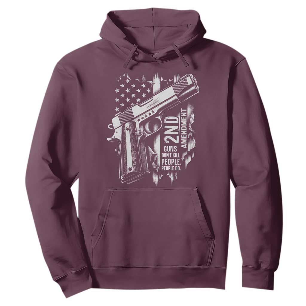 Guns Dont Kill People Do Hoodie 2nd Amendment American Flag TS11 Maroon Print Your Wear