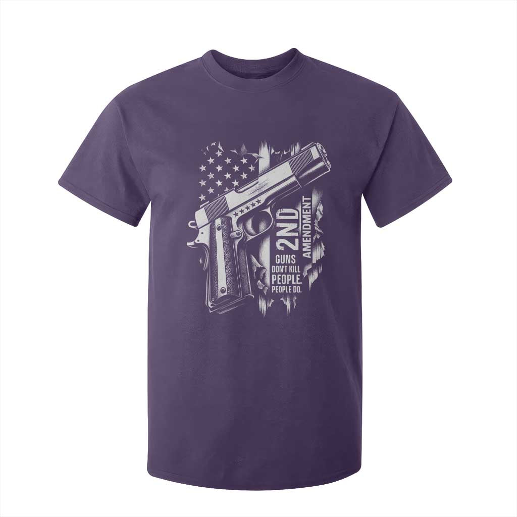 Guns Dont Kill People Do T Shirt For Kid 2nd Amendment American Flag TS11 Purple Print Your Wear