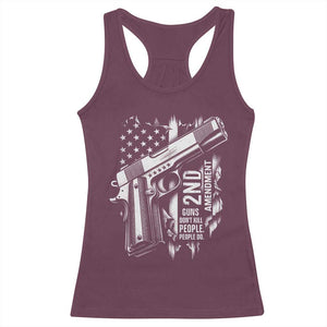 Guns Dont Kill People Do Racerback Tank Top 2nd Amendment American Flag TS11 Maroon Print Your Wear