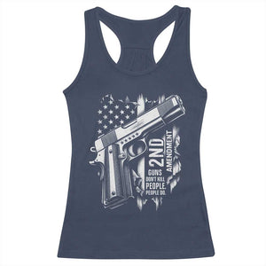 Guns Dont Kill People Do Racerback Tank Top 2nd Amendment American Flag TS11 Navy Print Your Wear
