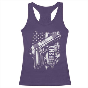 Guns Dont Kill People Do Racerback Tank Top 2nd Amendment American Flag TS11 Purple Print Your Wear