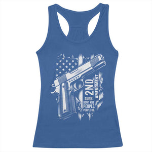 Guns Dont Kill People Do Racerback Tank Top 2nd Amendment American Flag TS11 Royal Blue Print Your Wear