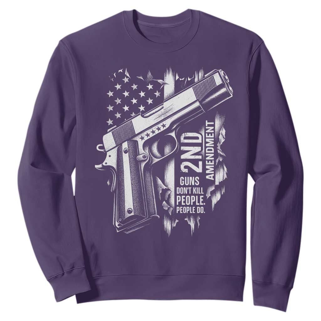 Guns Dont Kill People Do Sweatshirt 2nd Amendment American Flag TS11 Purple Print Your Wear