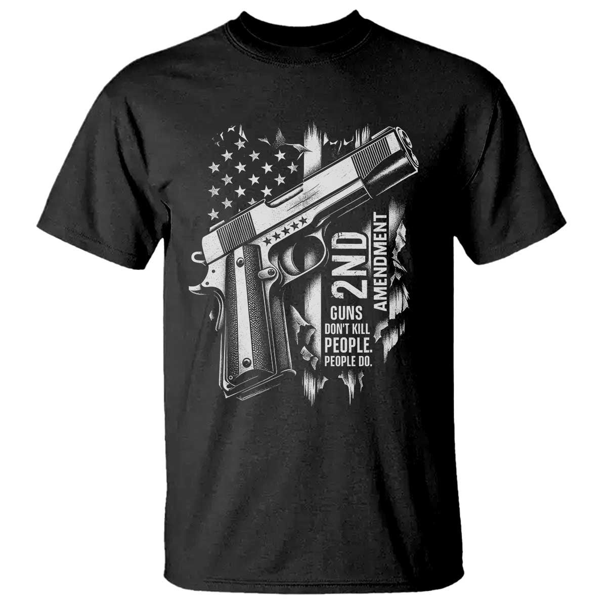 Guns Dont Kill People Do T Shirt 2nd Amendment American Flag TS11 Black Print Your Wear