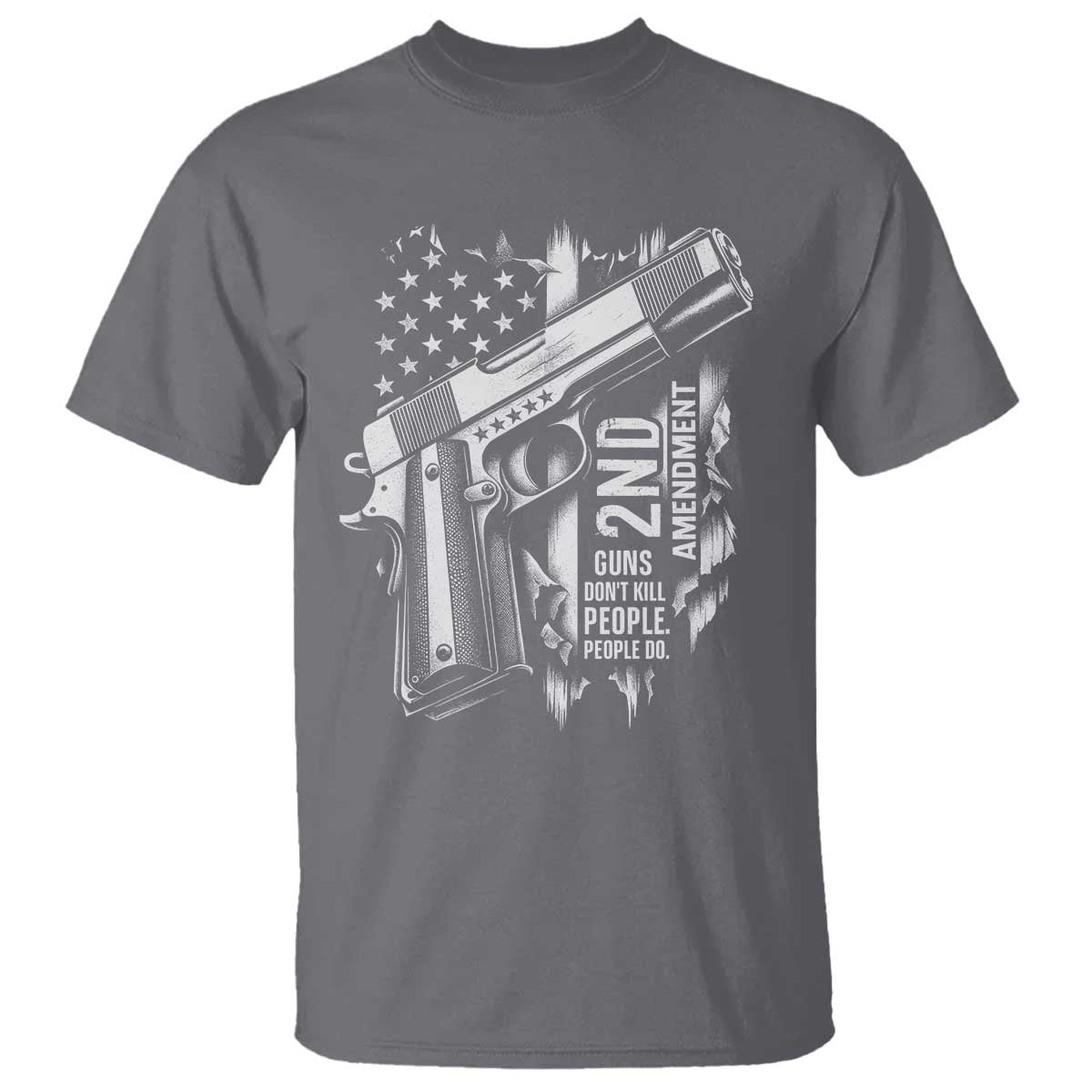 Guns Dont Kill People Do T Shirt 2nd Amendment American Flag TS11 Charcoal Print Your Wear