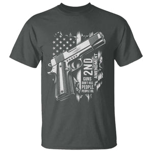 Guns Dont Kill People Do T Shirt 2nd Amendment American Flag TS11 Dark Heather Print Your Wear