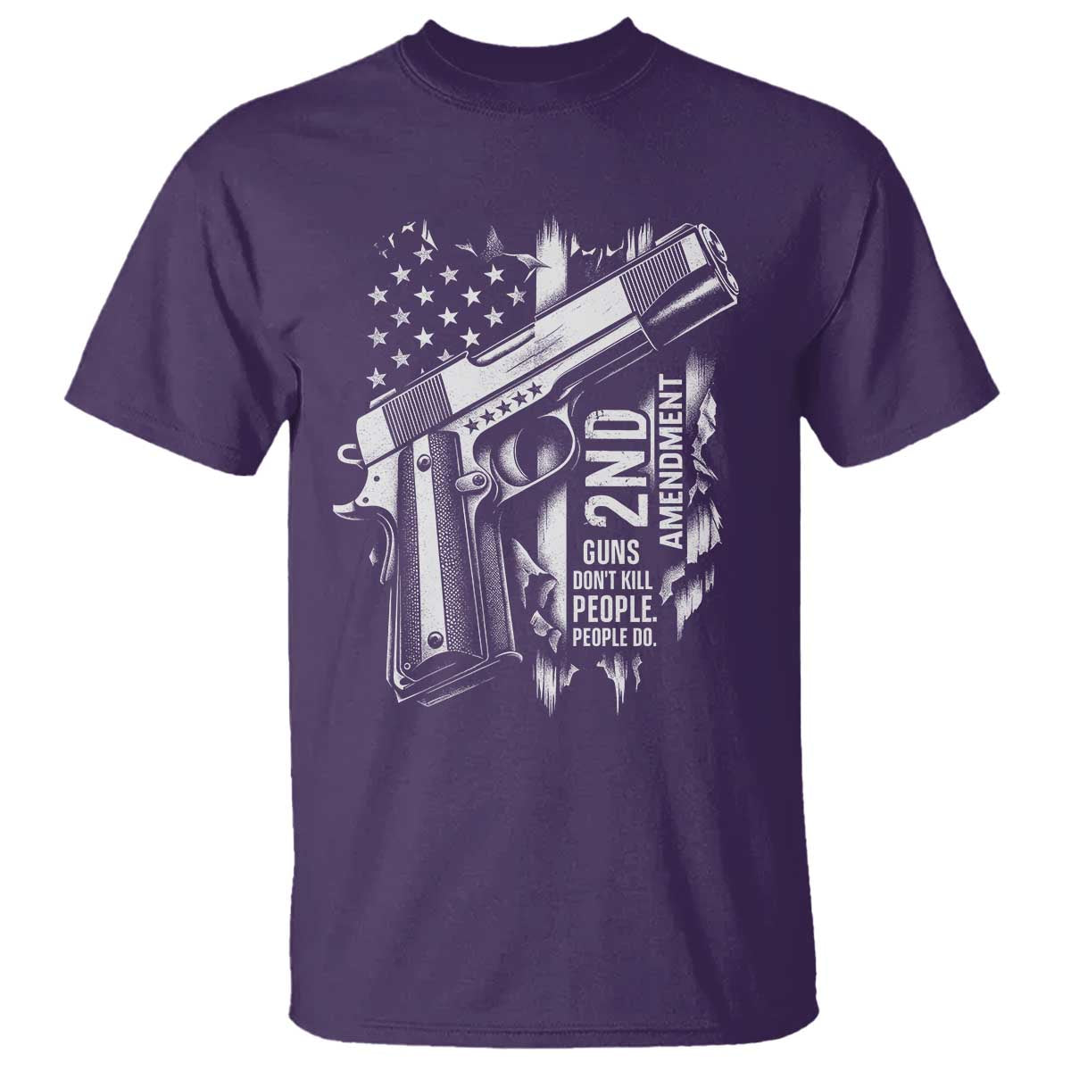 Guns Dont Kill People Do T Shirt 2nd Amendment American Flag TS11 Purple Print Your Wear