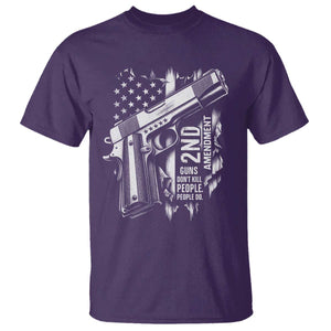 Guns Dont Kill People Do T Shirt 2nd Amendment American Flag TS11 Purple Print Your Wear