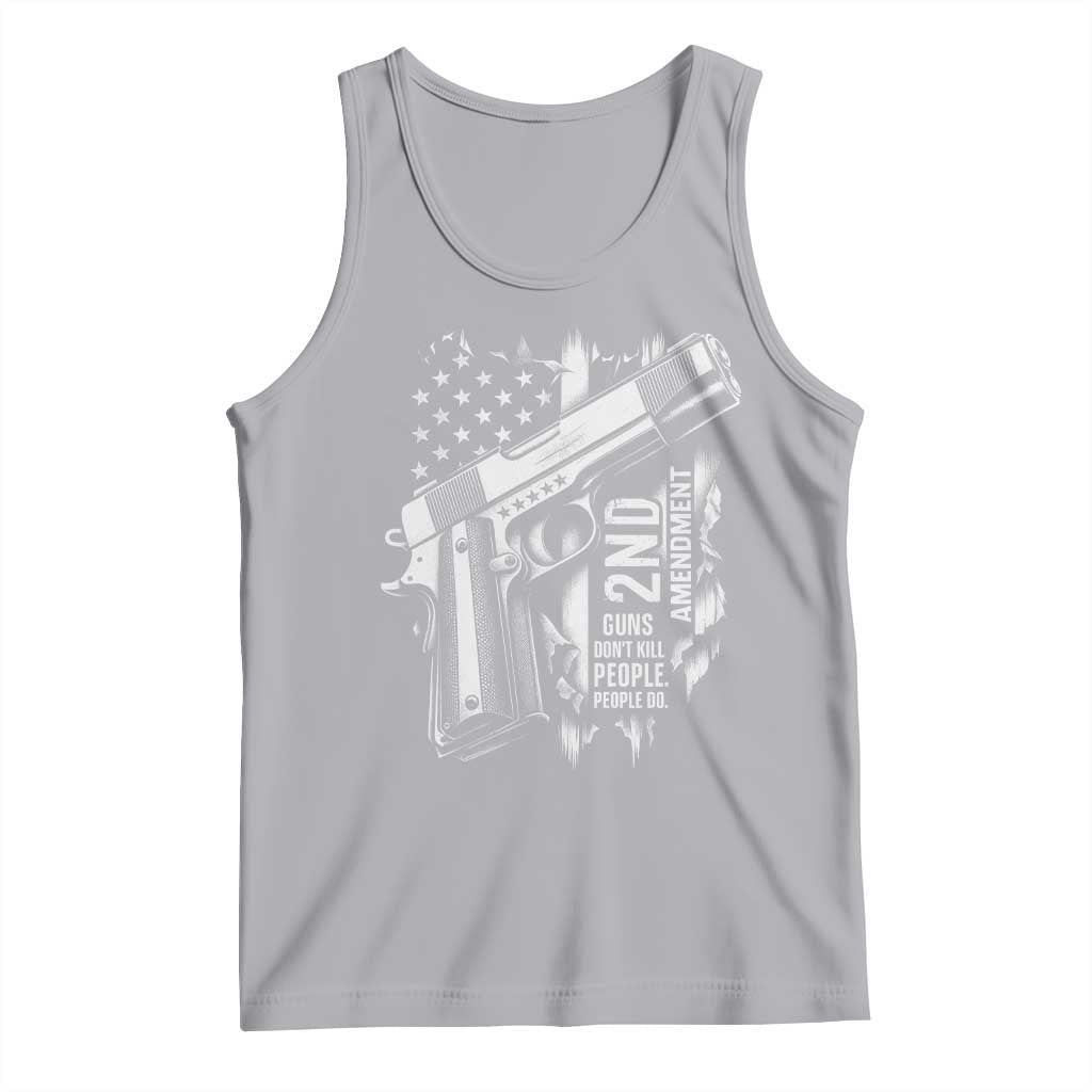 Guns Dont Kill People Do Tank Top 2nd Amendment American Flag TS11 Athletic Heather Print Your Wear