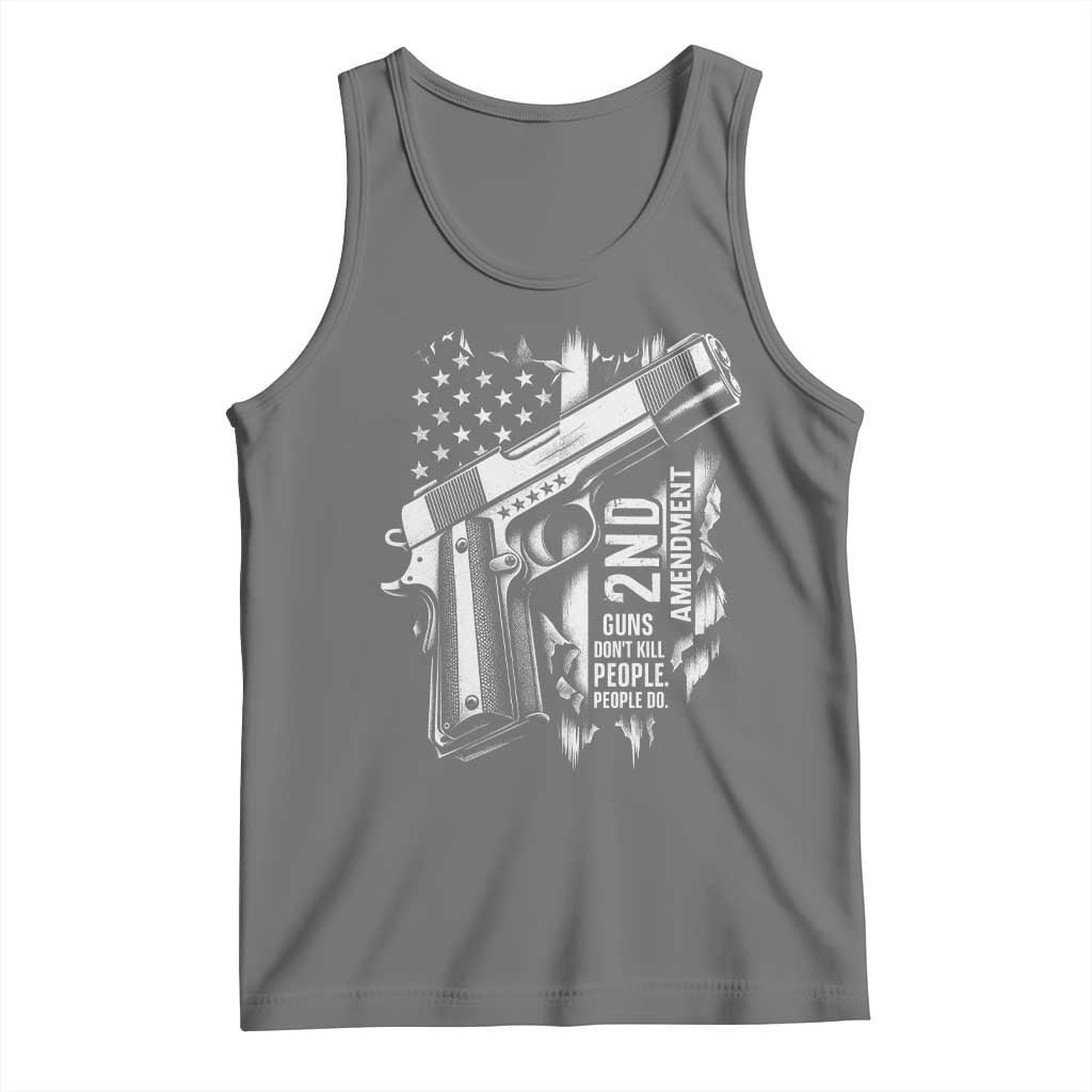 Guns Dont Kill People Do Tank Top 2nd Amendment American Flag TS11 Black Heather Print Your Wear