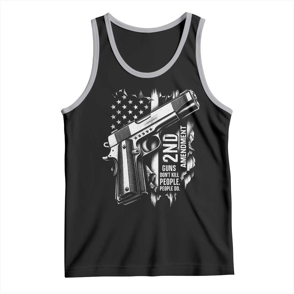 Guns Dont Kill People Do Tank Top 2nd Amendment American Flag TS11 Black Athletic Heather Print Your Wear