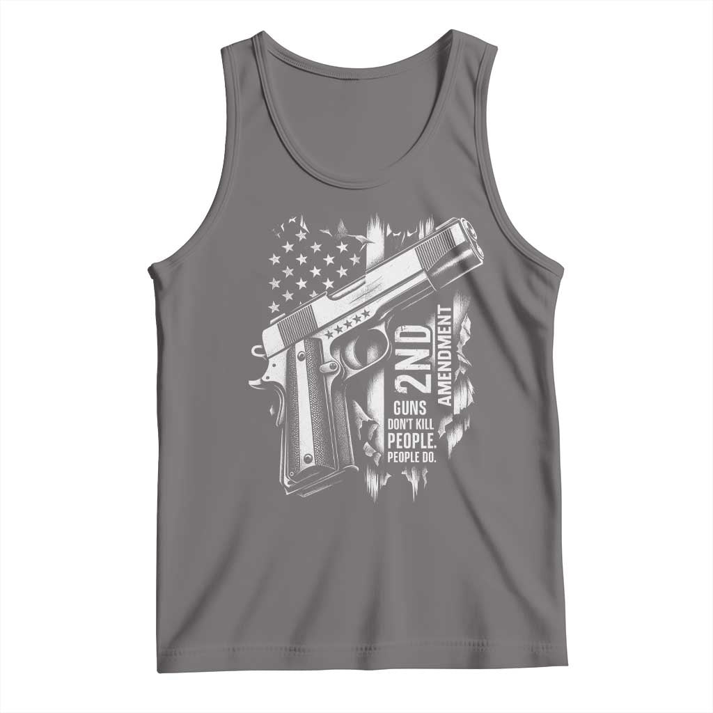 Guns Dont Kill People Do Tank Top 2nd Amendment American Flag TS11 Deep Heather Print Your Wear