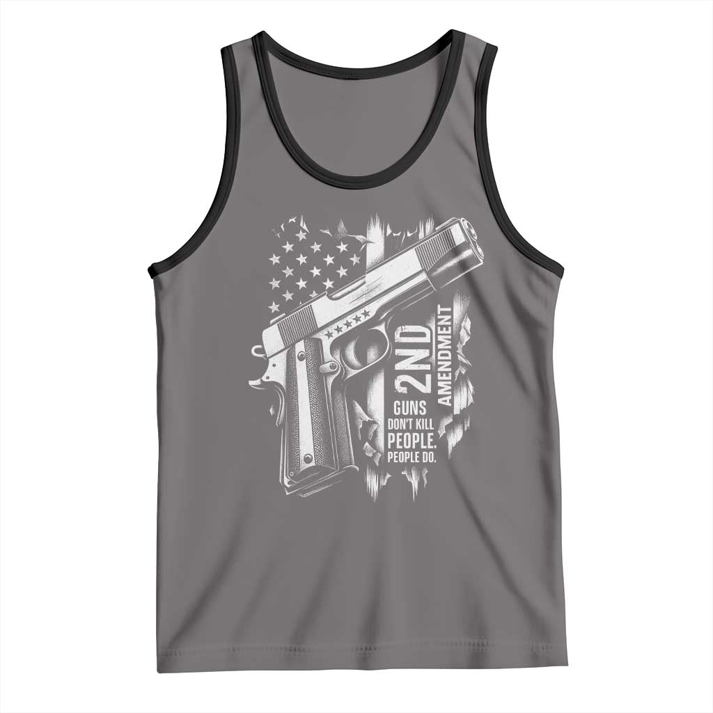 Guns Dont Kill People Do Tank Top 2nd Amendment American Flag TS11 Deep Heather Black Print Your Wear