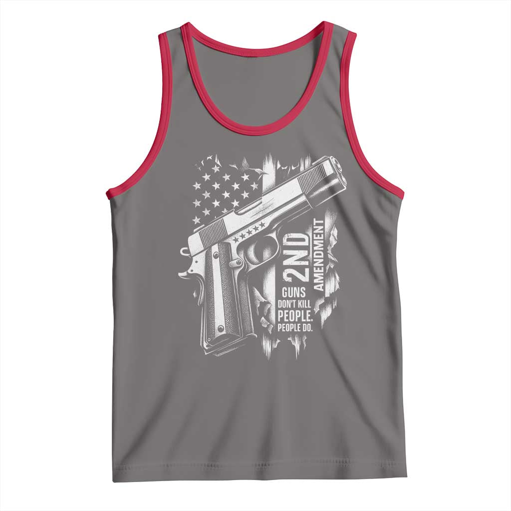 Guns Dont Kill People Do Tank Top 2nd Amendment American Flag TS11 Deep Heather Red Print Your Wear