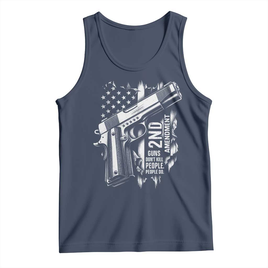 Guns Dont Kill People Do Tank Top 2nd Amendment American Flag TS11 Navy Print Your Wear