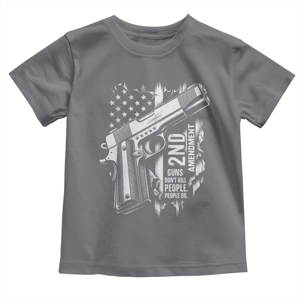 Guns Dont Kill People Do Toddler T Shirt 2nd Amendment American Flag TS11 Charcoal Print Your Wear