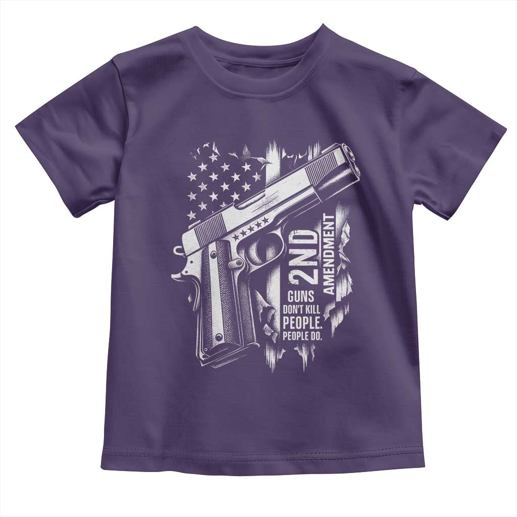 Guns Dont Kill People Do Toddler T Shirt 2nd Amendment American Flag TS11 Purple Print Your Wear