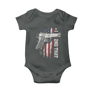 I 2nd That Second Amendment Baby Onesie Pro Gun American Flag Patriotic TS11 Dark Heather Print Your Wear